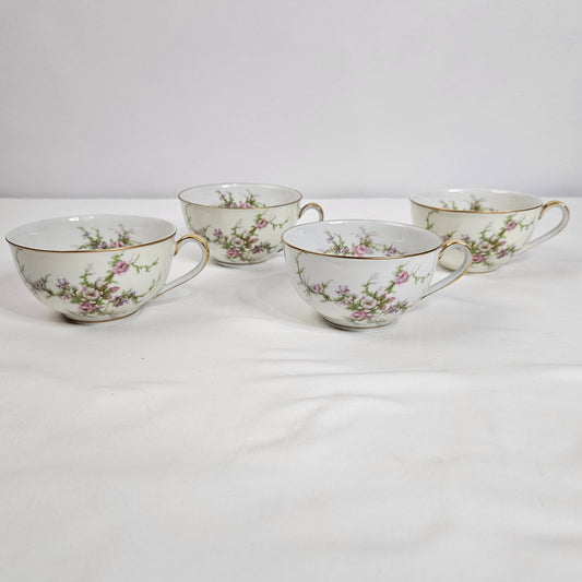 Haviland New York Rosalinde tea cups in white, France, set of 4