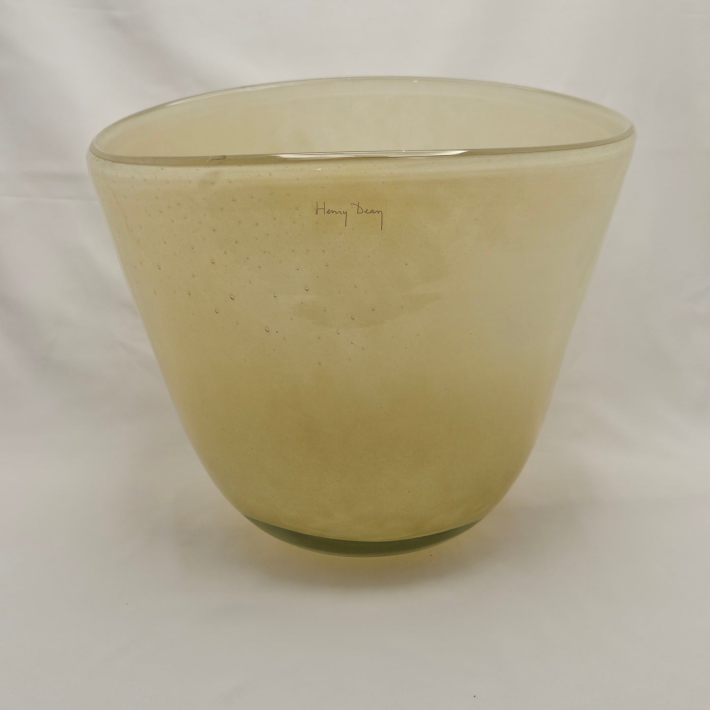 Henry Dean Large Glass Vase, signed