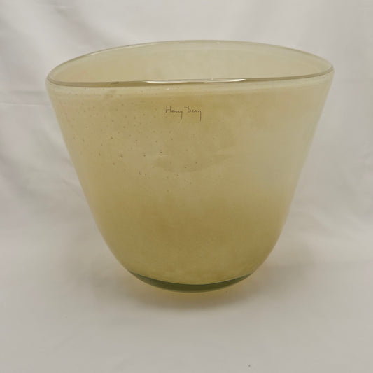 Henry Dean Large Glass Vase, signed
