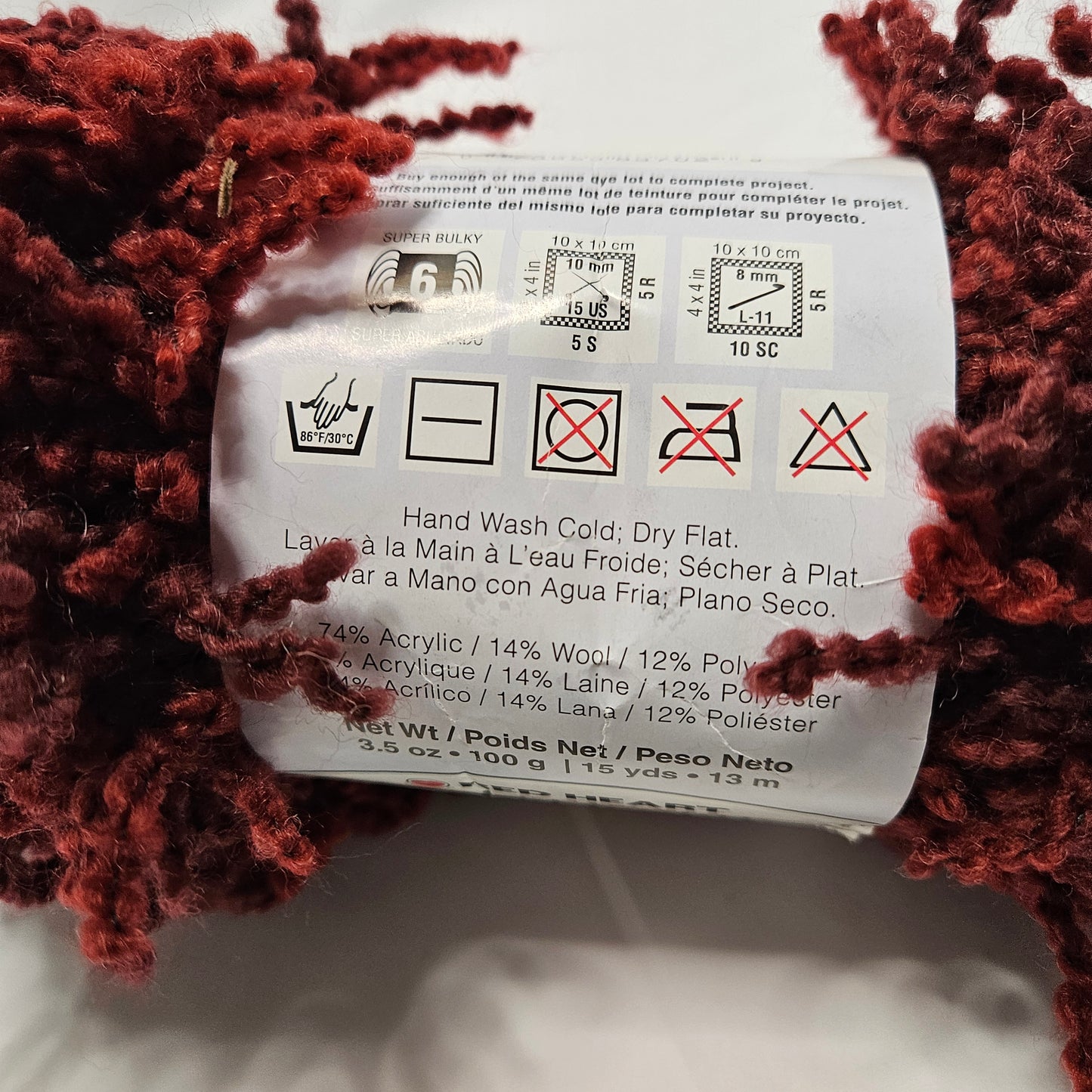 Red Heart Boutique Fizzle Yarn, Cranberries, super bulky yarn