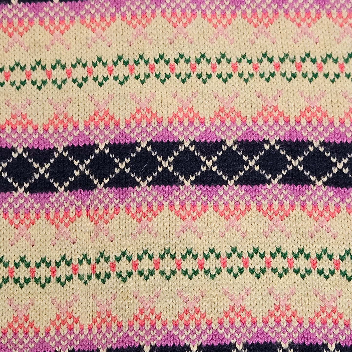 Talbot's zip-back long sleeve sweater, pink/navy stripes, Large