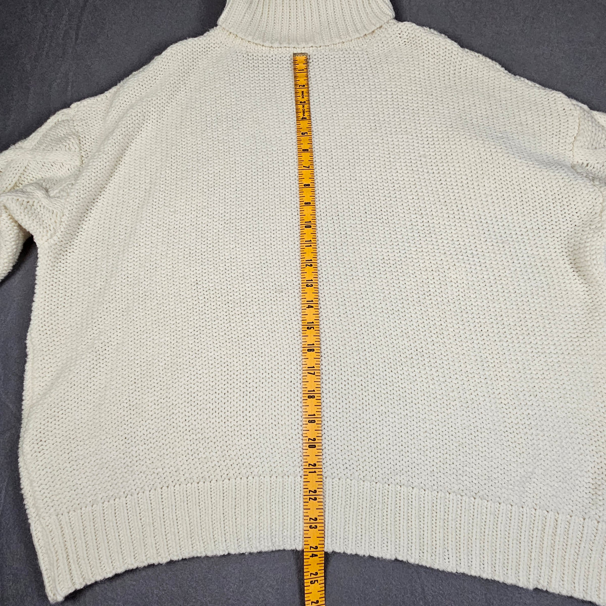 Favlux cowl neck chunky long-sleeve women's sweater, large, ivory